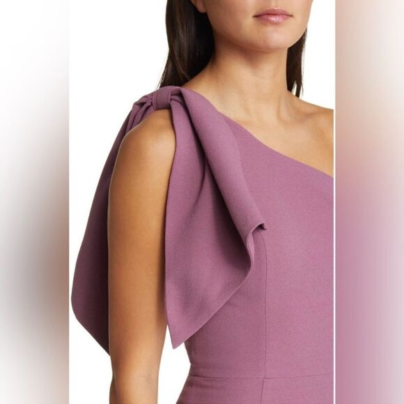 NWT DRESS THE POPULATION Tiffany One-Shoulder Midi Dress-L2 - Picture 3 of 4